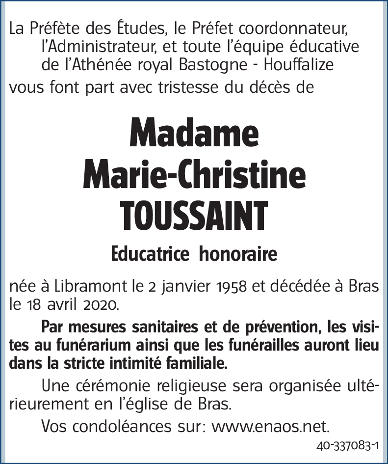 Marie-Christine TOUSSAINT