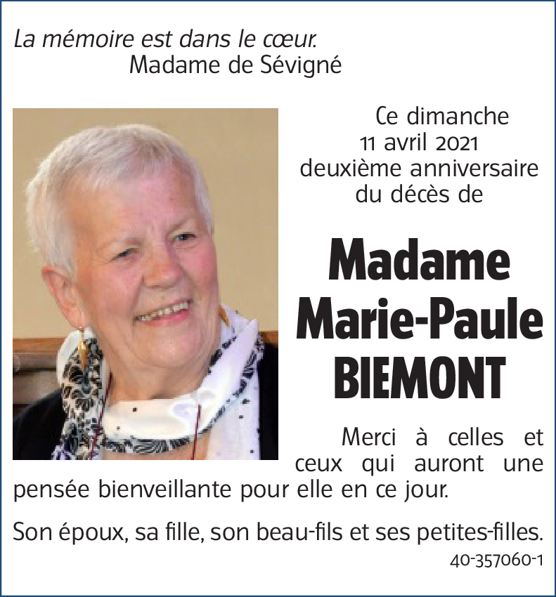 Marie-Paule BIEMONT