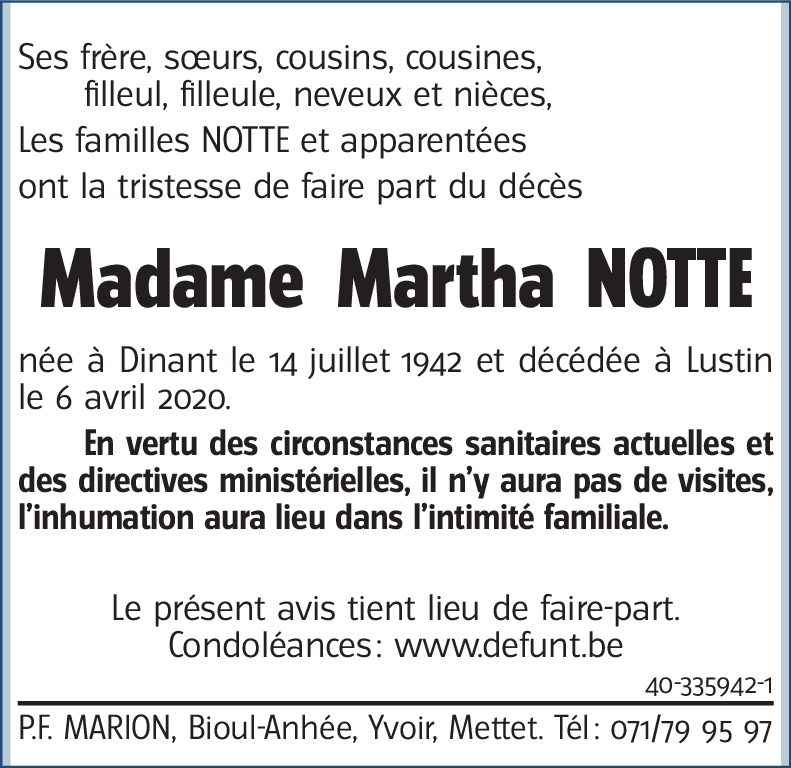 Martha NOTTE