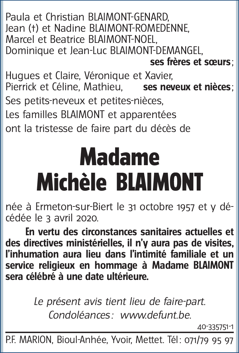 Michèle BLAIMONT