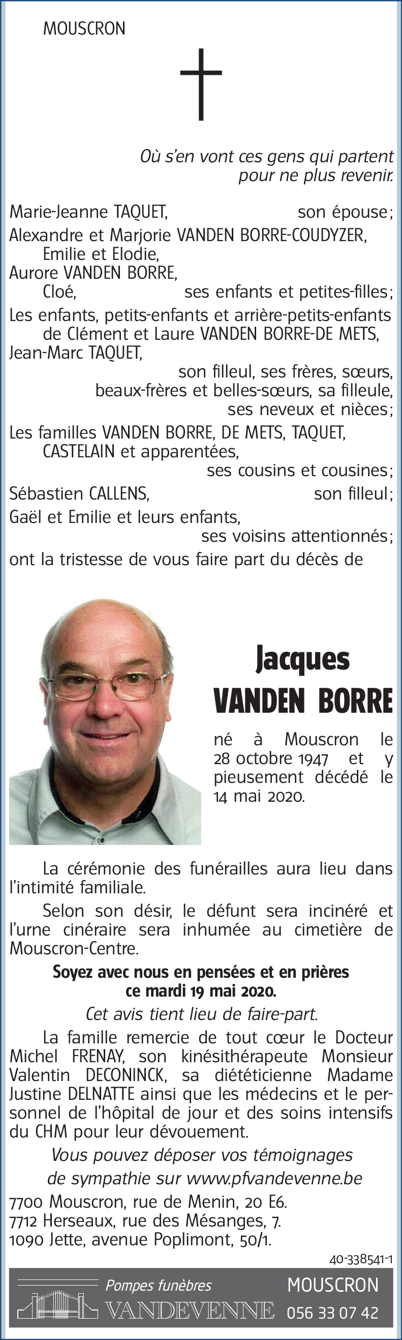 Jacques VANDEN BORRE