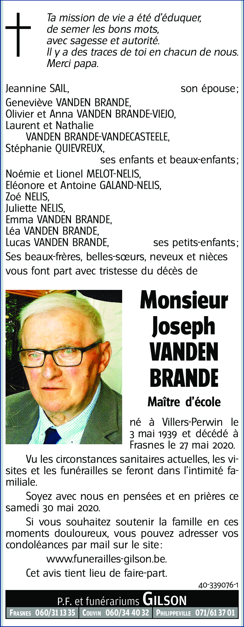 Joseph VANDEN BRANDE