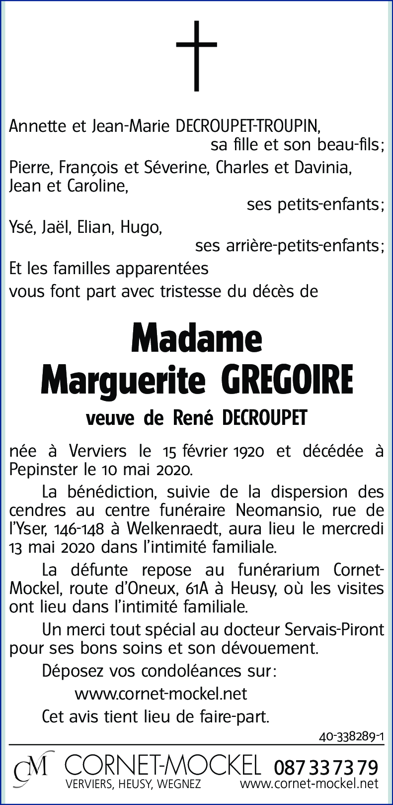 Marguerite GREGOIRE