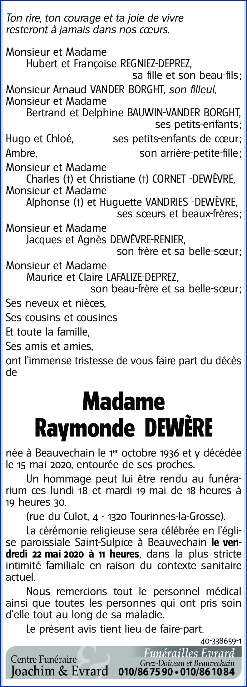 Raymonde DEWÈRE