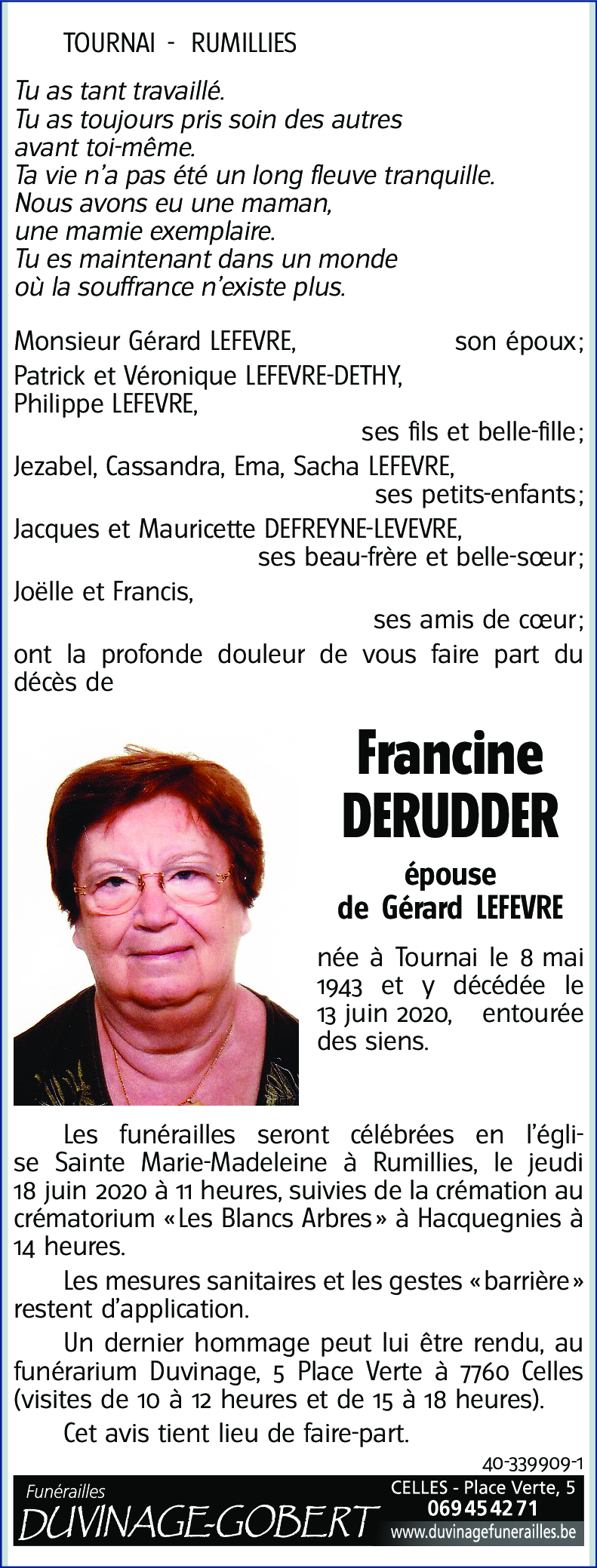 Francine DERUDDER