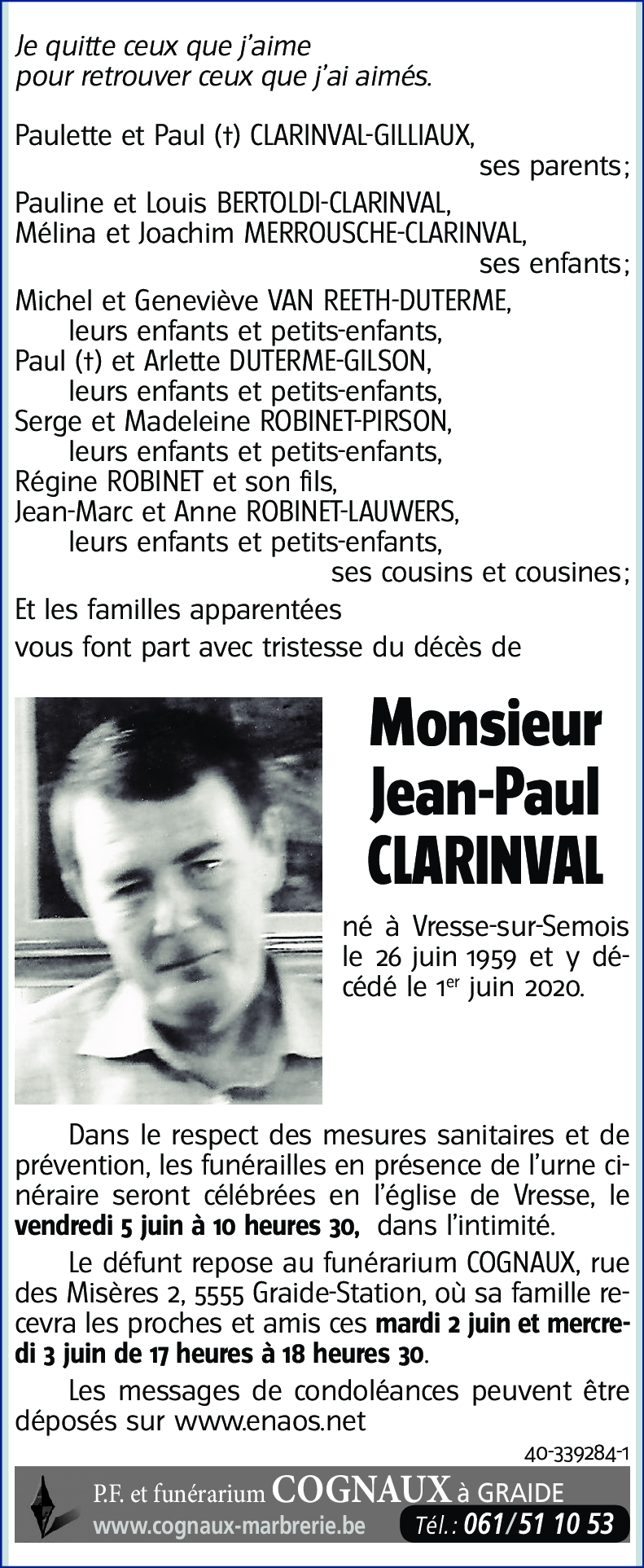 Jean-Paul CLARINVAL