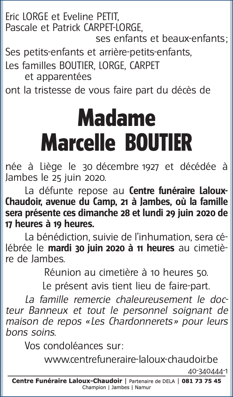 Marcelle BOUTIER