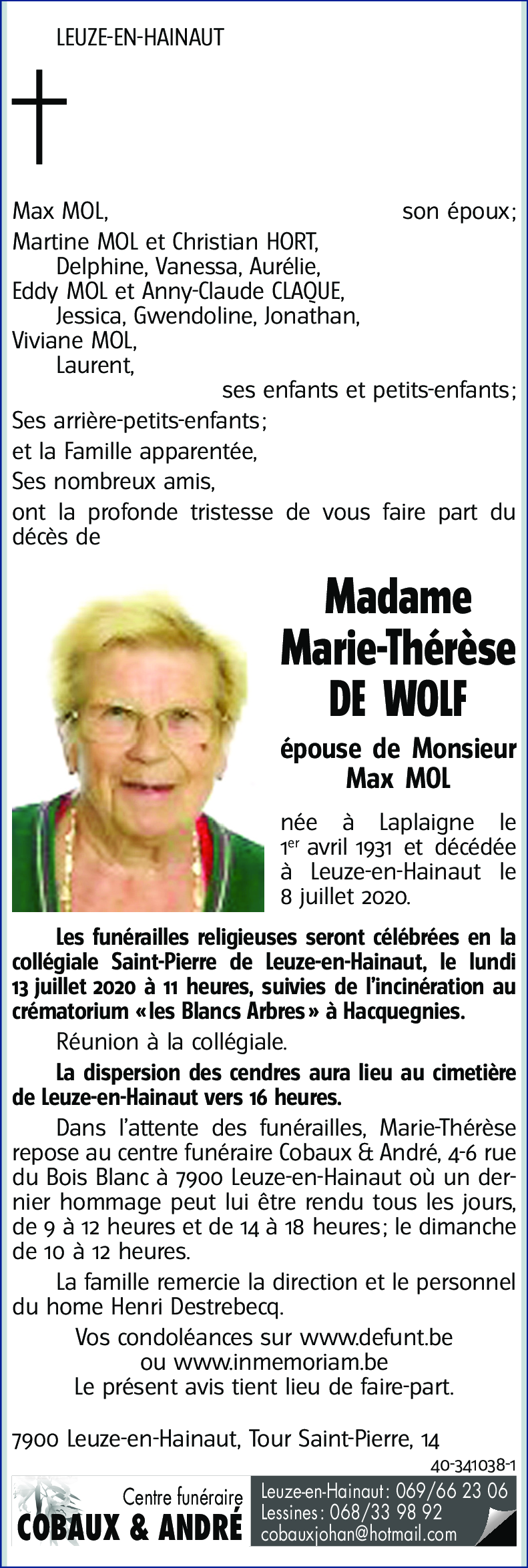 Marie-Thérèse DE WOLF