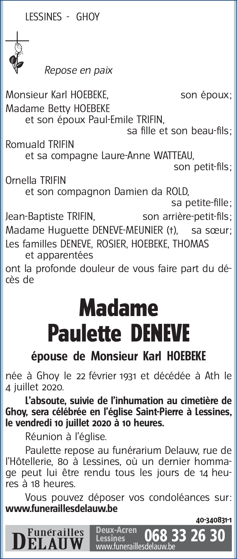 Paulette DENEVE