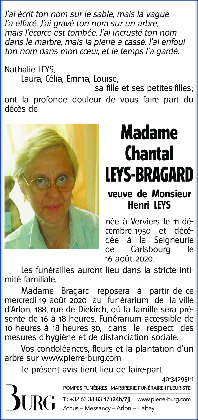 Chantal LEYS-BRAGARD