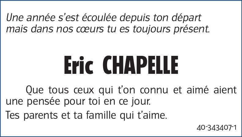 Eric CHAPELLE