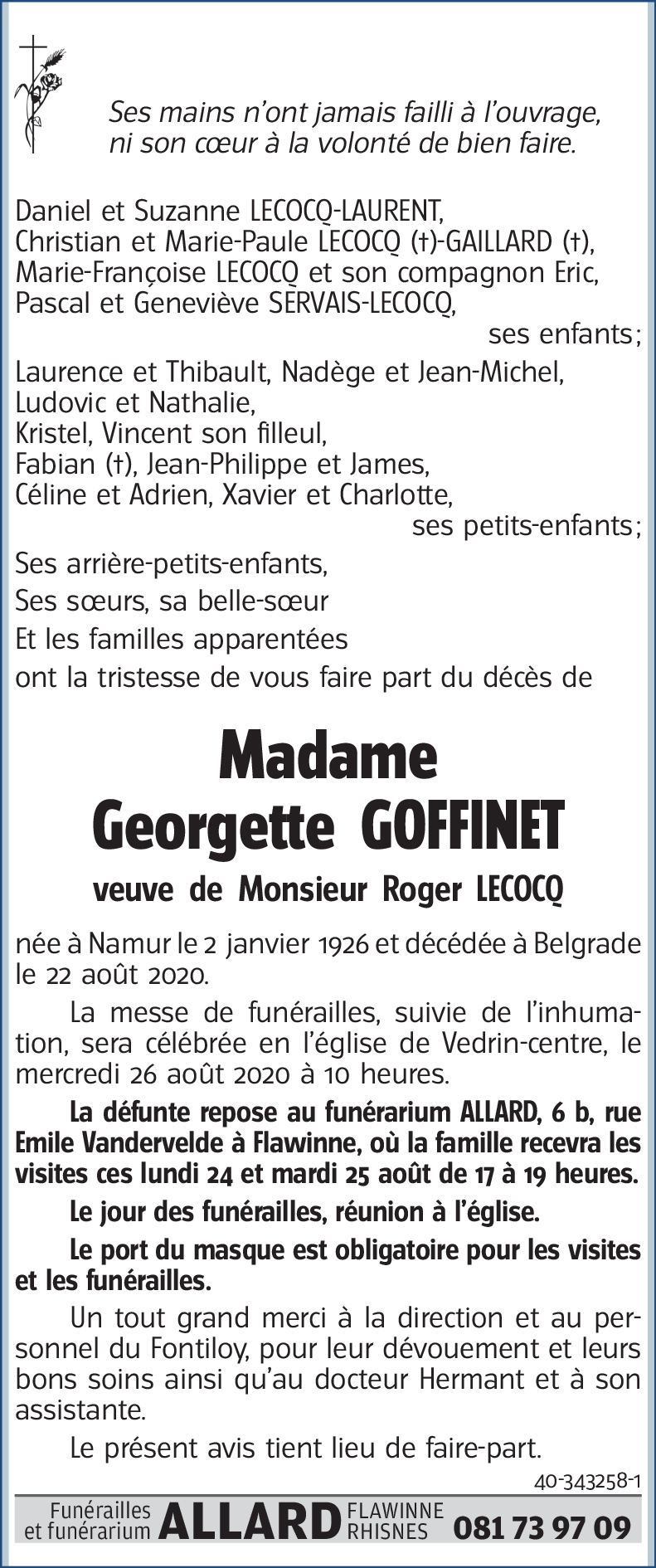 Georgette GOFFINET