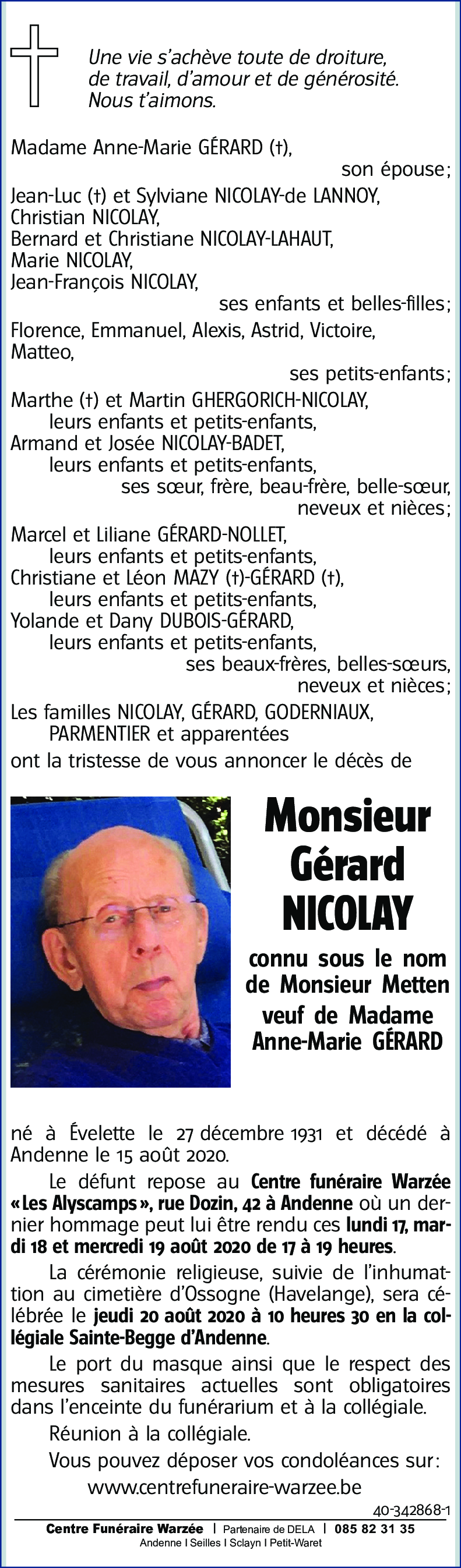 Gérard NICOLAY