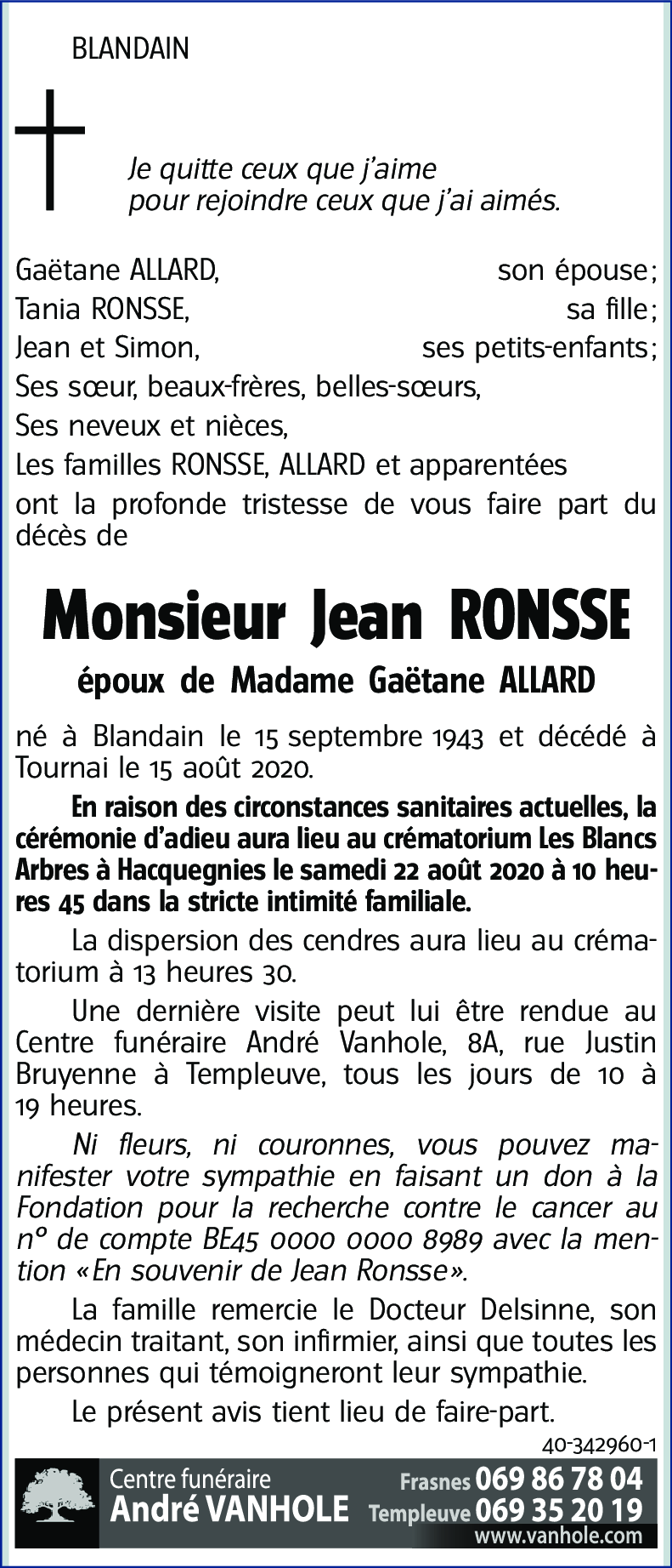 Jean RONSSE