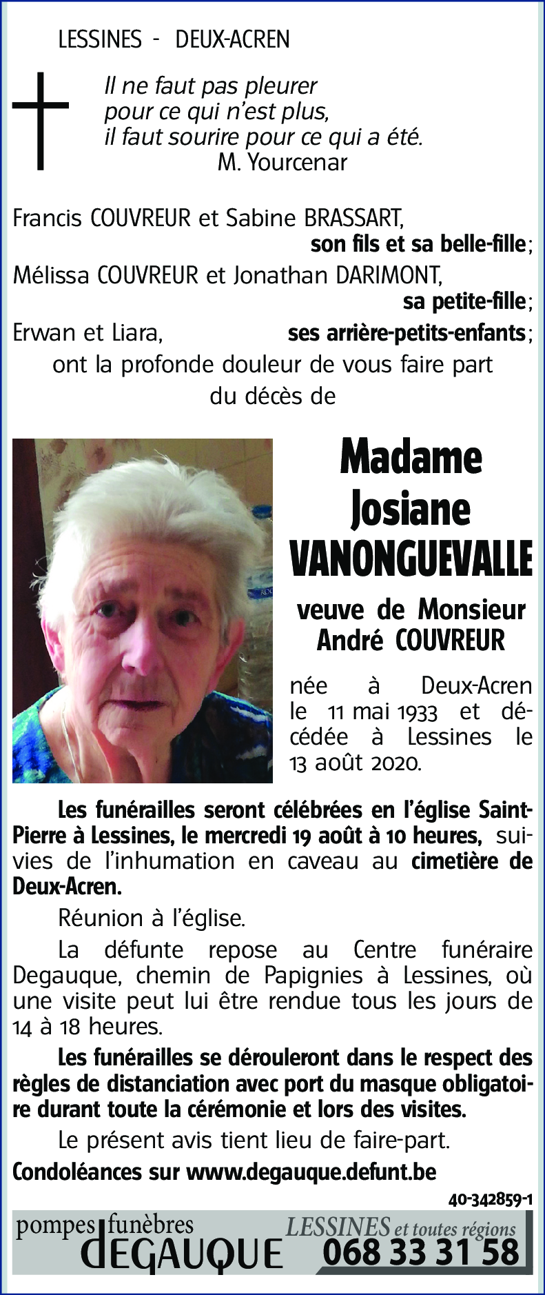 Josiane VANONGUEVALLE