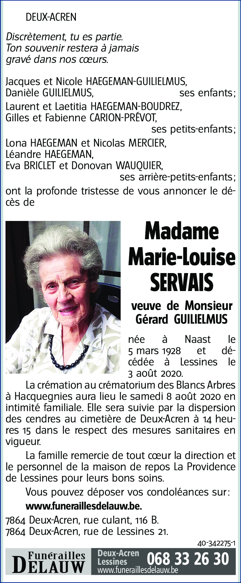 Marie-Louise SERVAIS