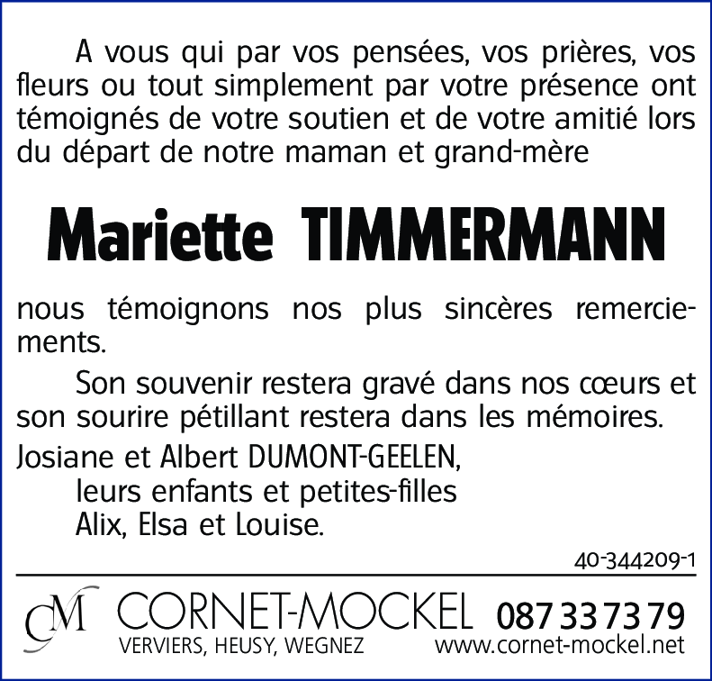 Mariette TIMMERMANN