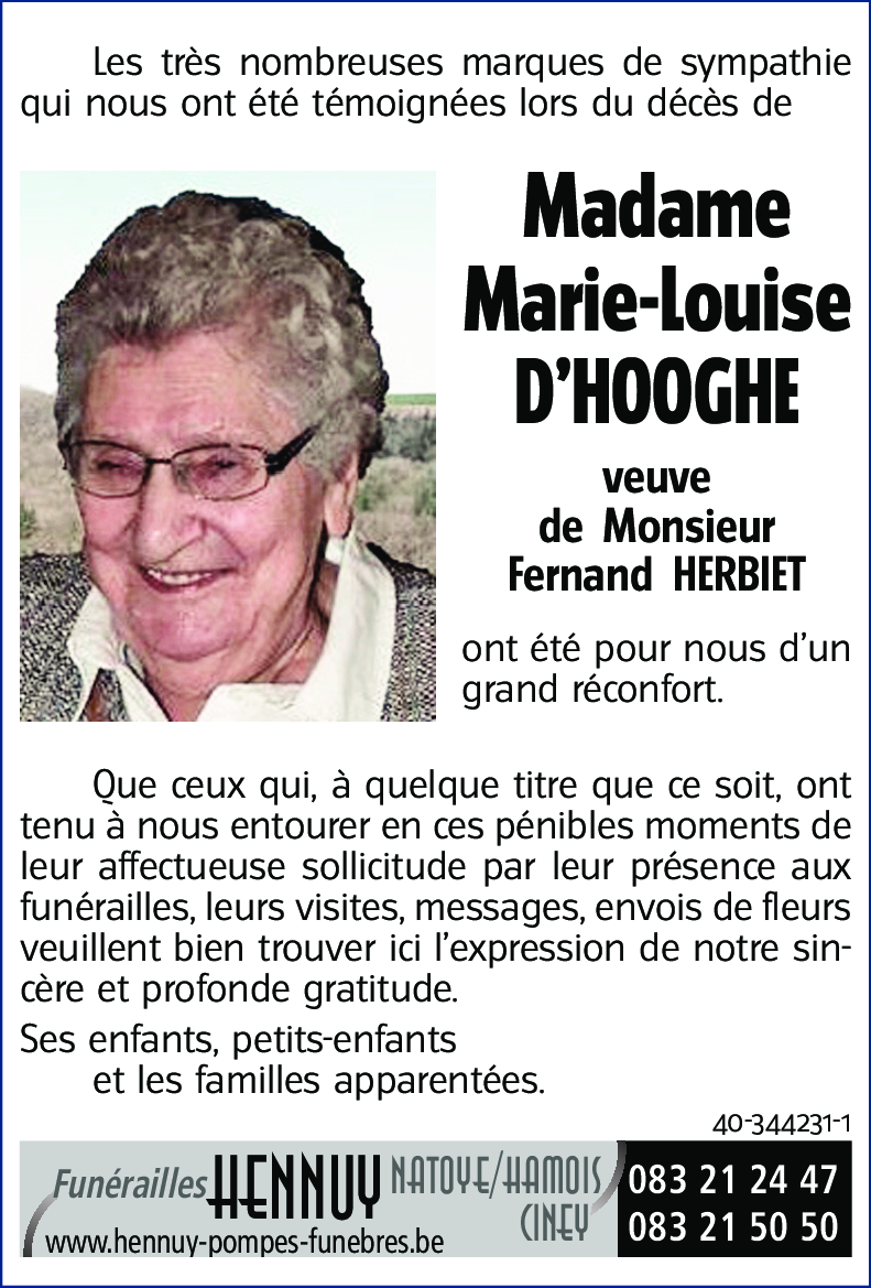 Marie-Louise D'HOOGHE