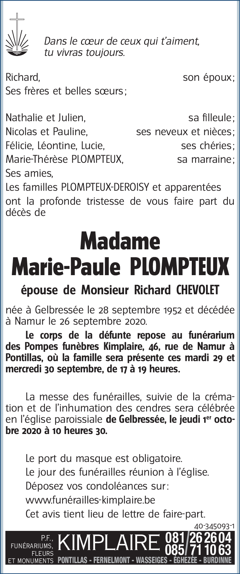 Marie-Paule PLOMPTEUX