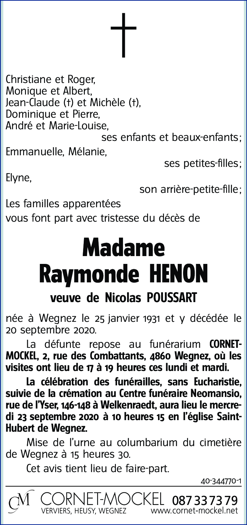 Raymonde HENON