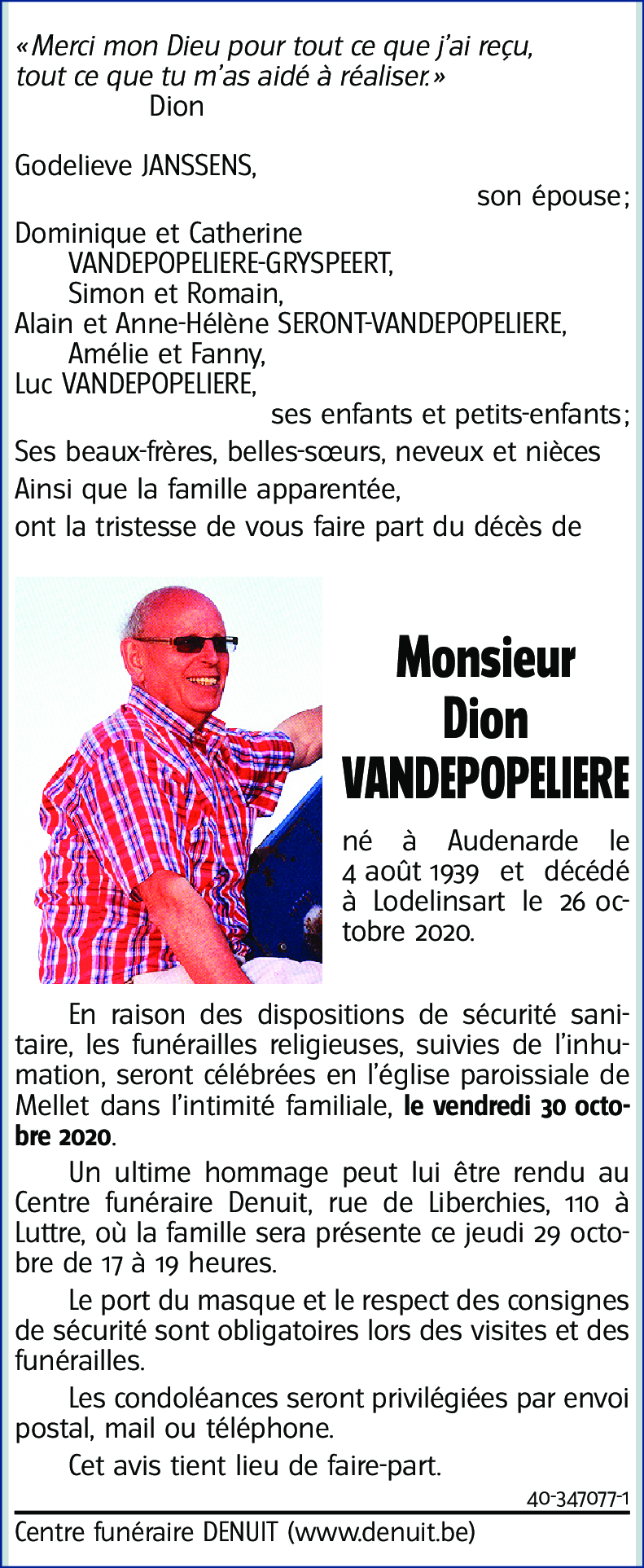 Dion VANDEPOPELIERE