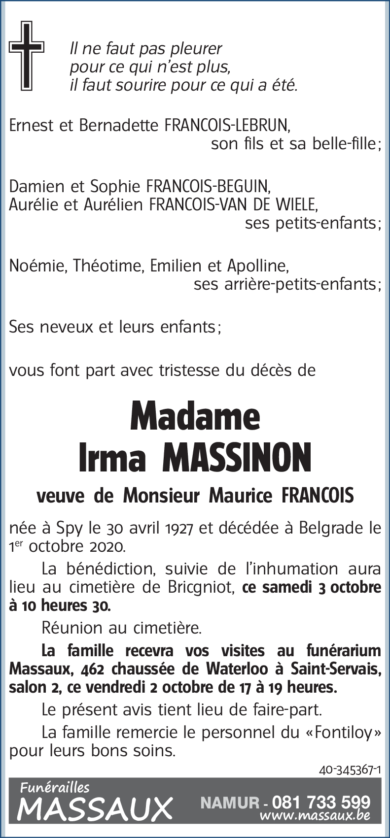 Irma MASSINON