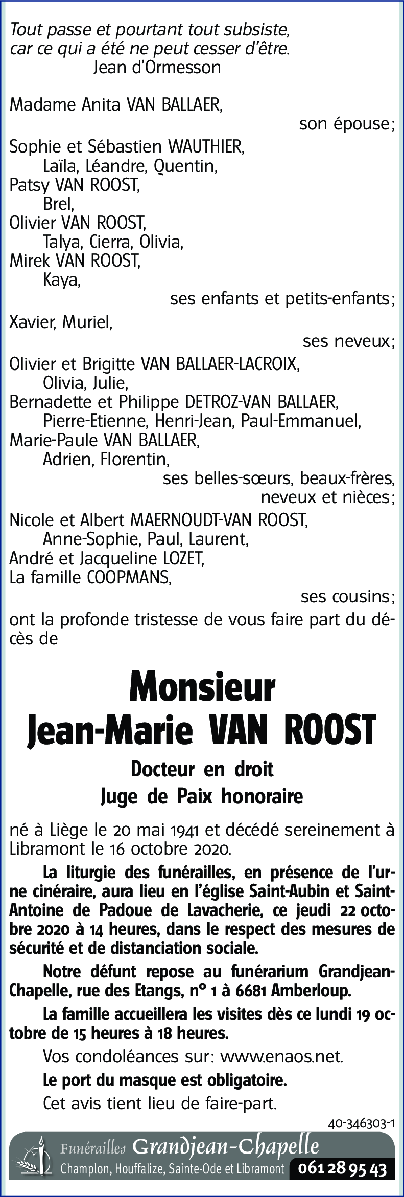 Jean-Marie VAN ROOST