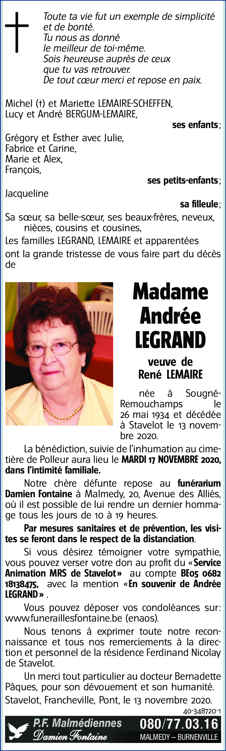 Andrée LEGRAND