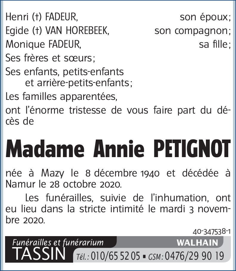 Annie PETIGNOT