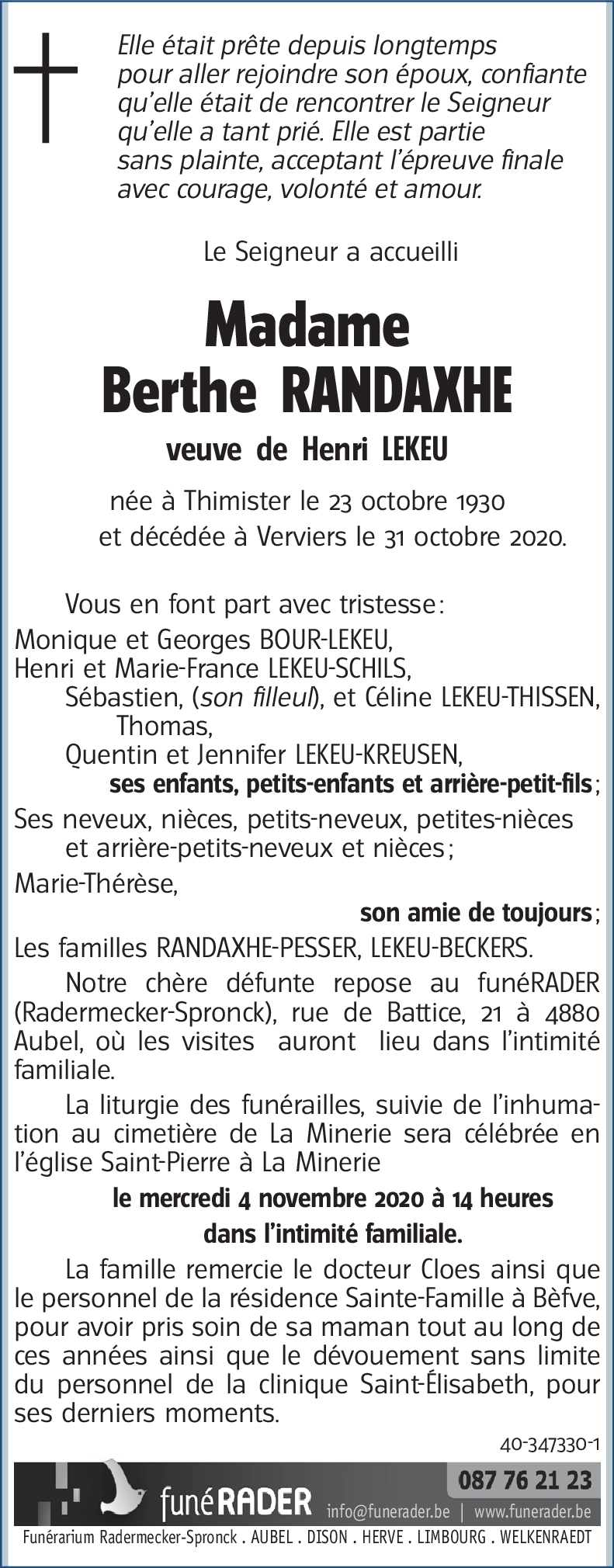 Berthe RANDAXHE