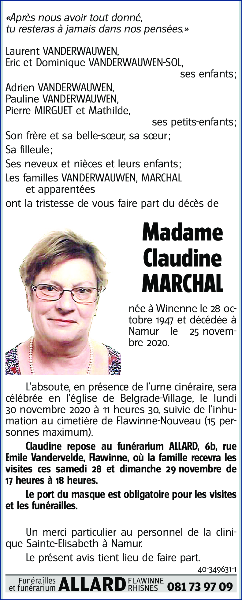 Claudine MARCHAL