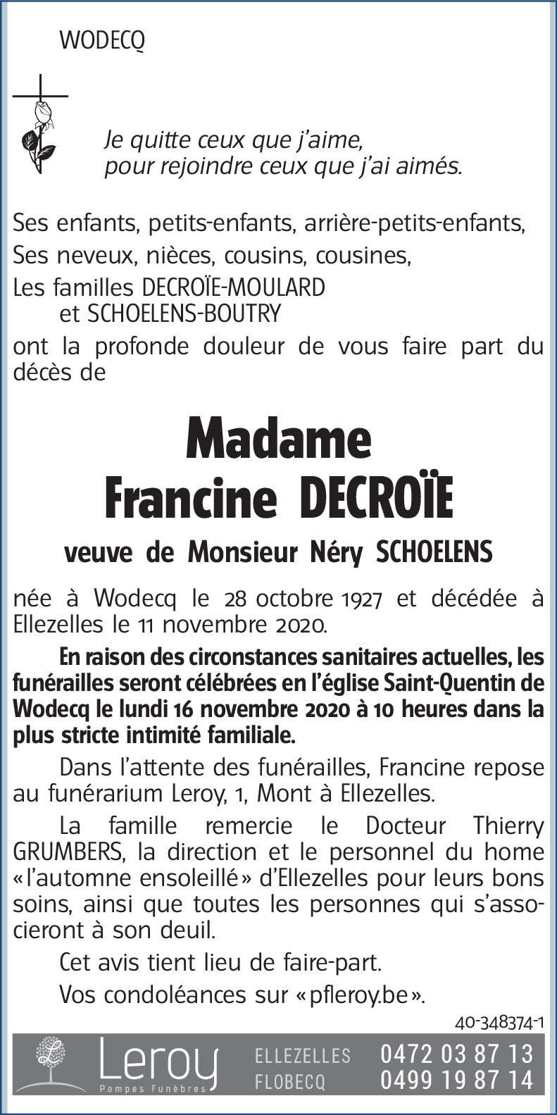 Francine DECROÏE