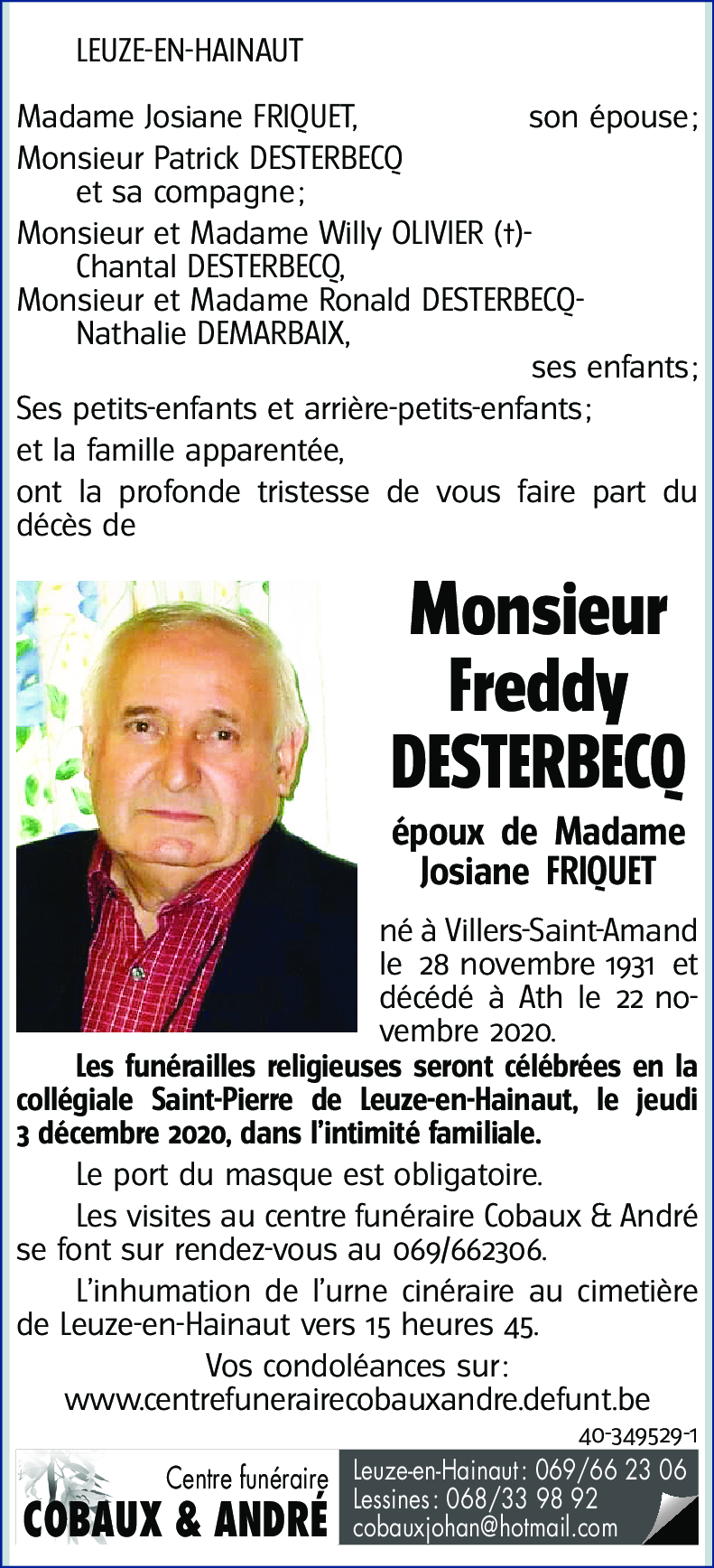 Freddy DESTERBECQ