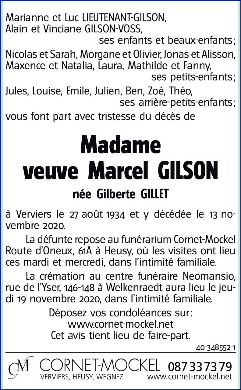 Gilberte GILLET