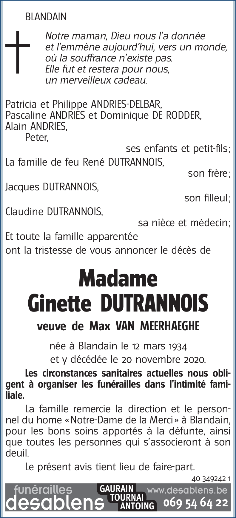 Ginette DUTRANNOIS