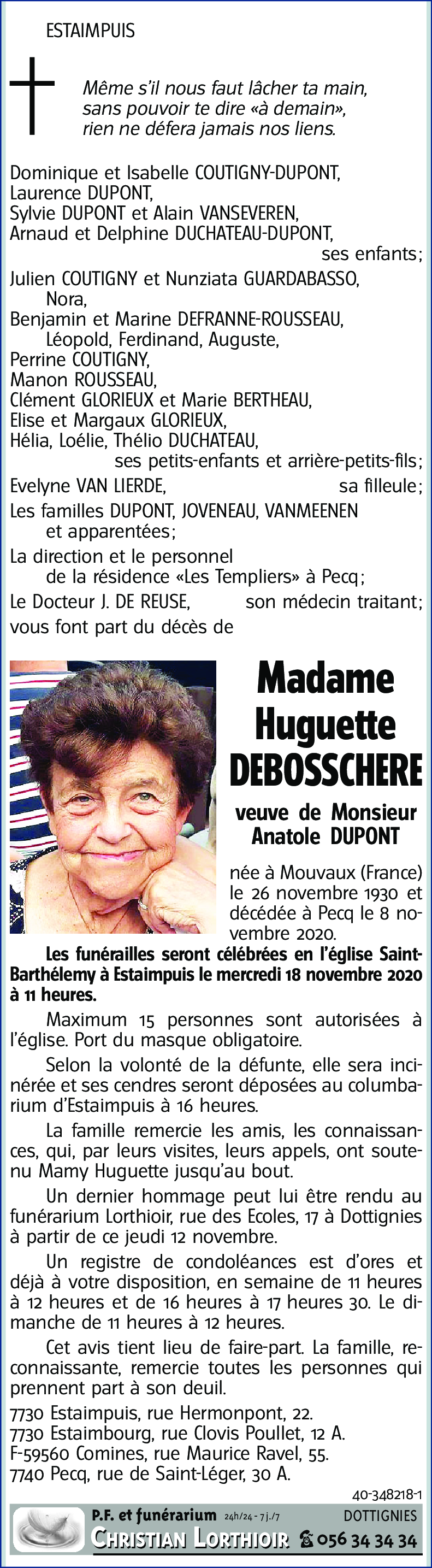 Huguette DEBOSSCHERE