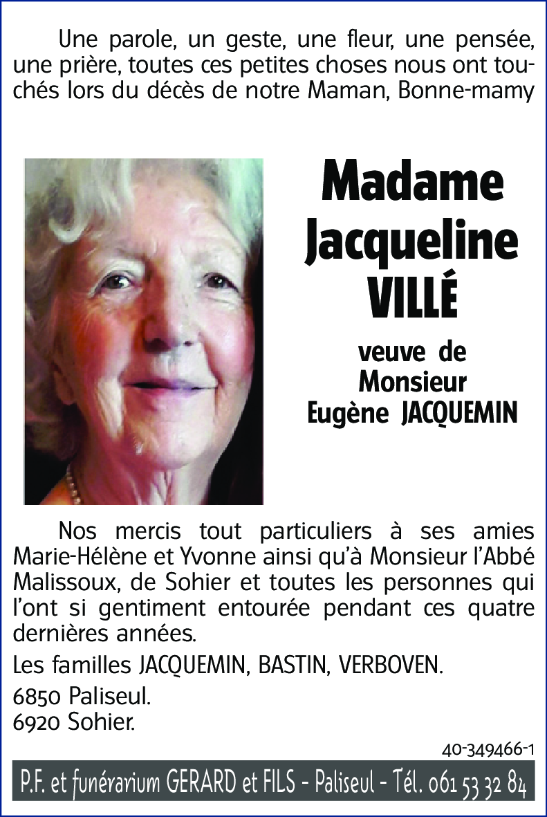 Jacqueline VILLÉ