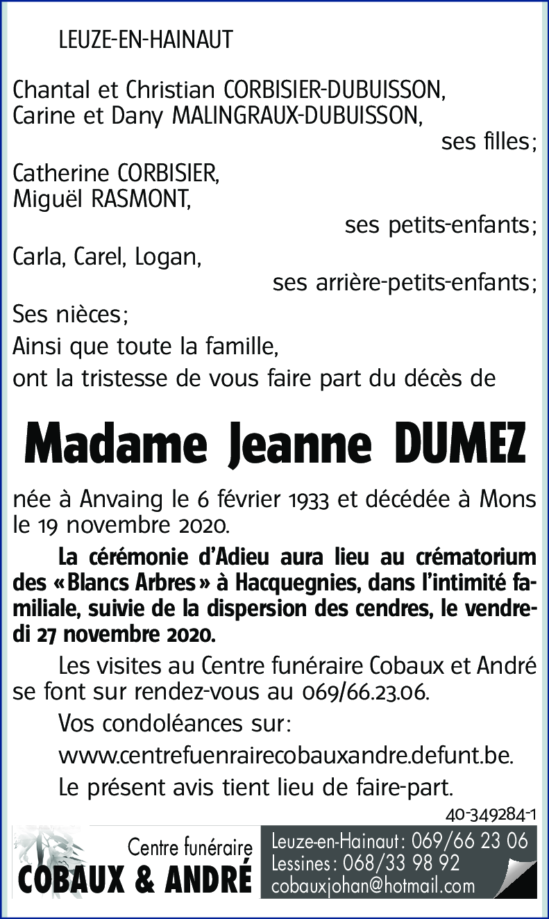 Jeanne DUMEZ