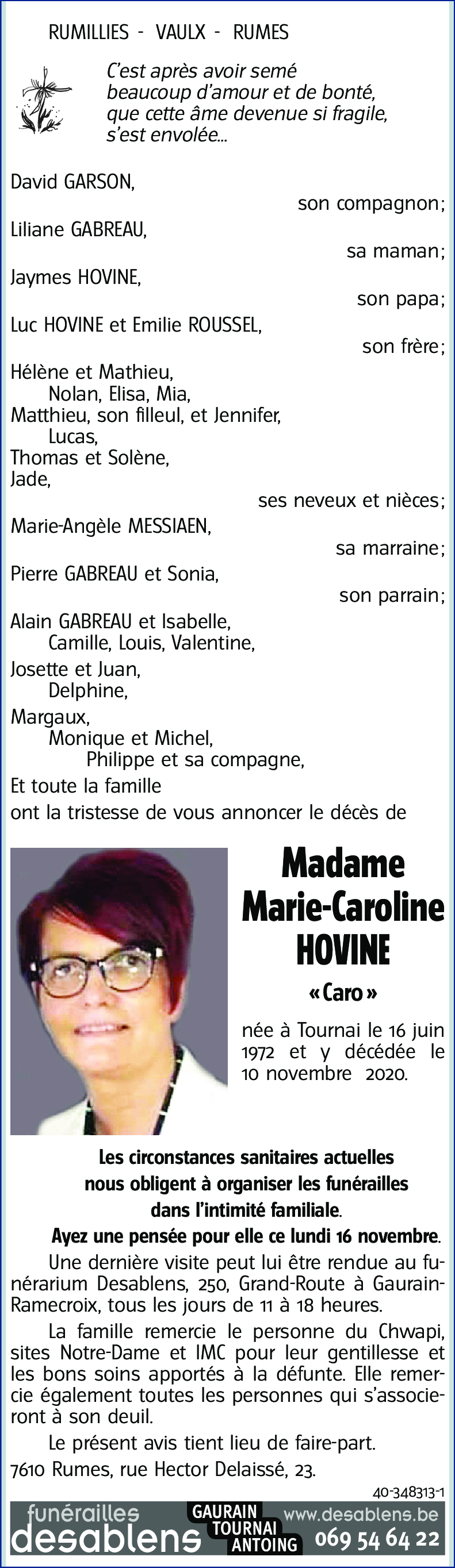 Marie-Caroline HOVINE