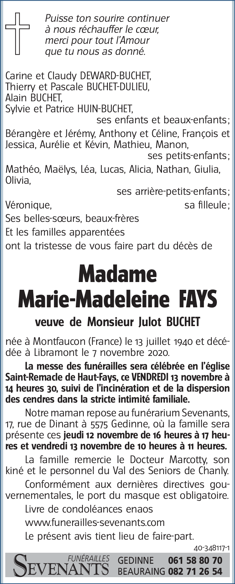 Marie-Madeleine FAYS