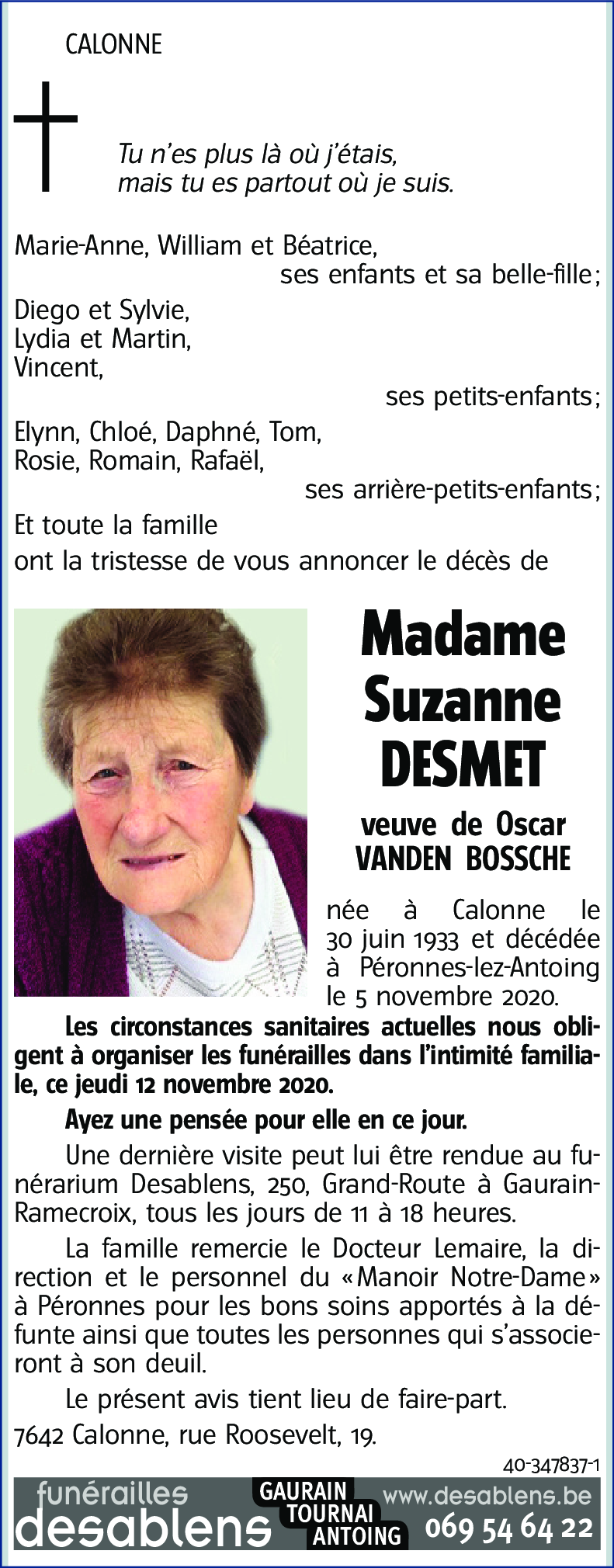 Suzanne DESMET