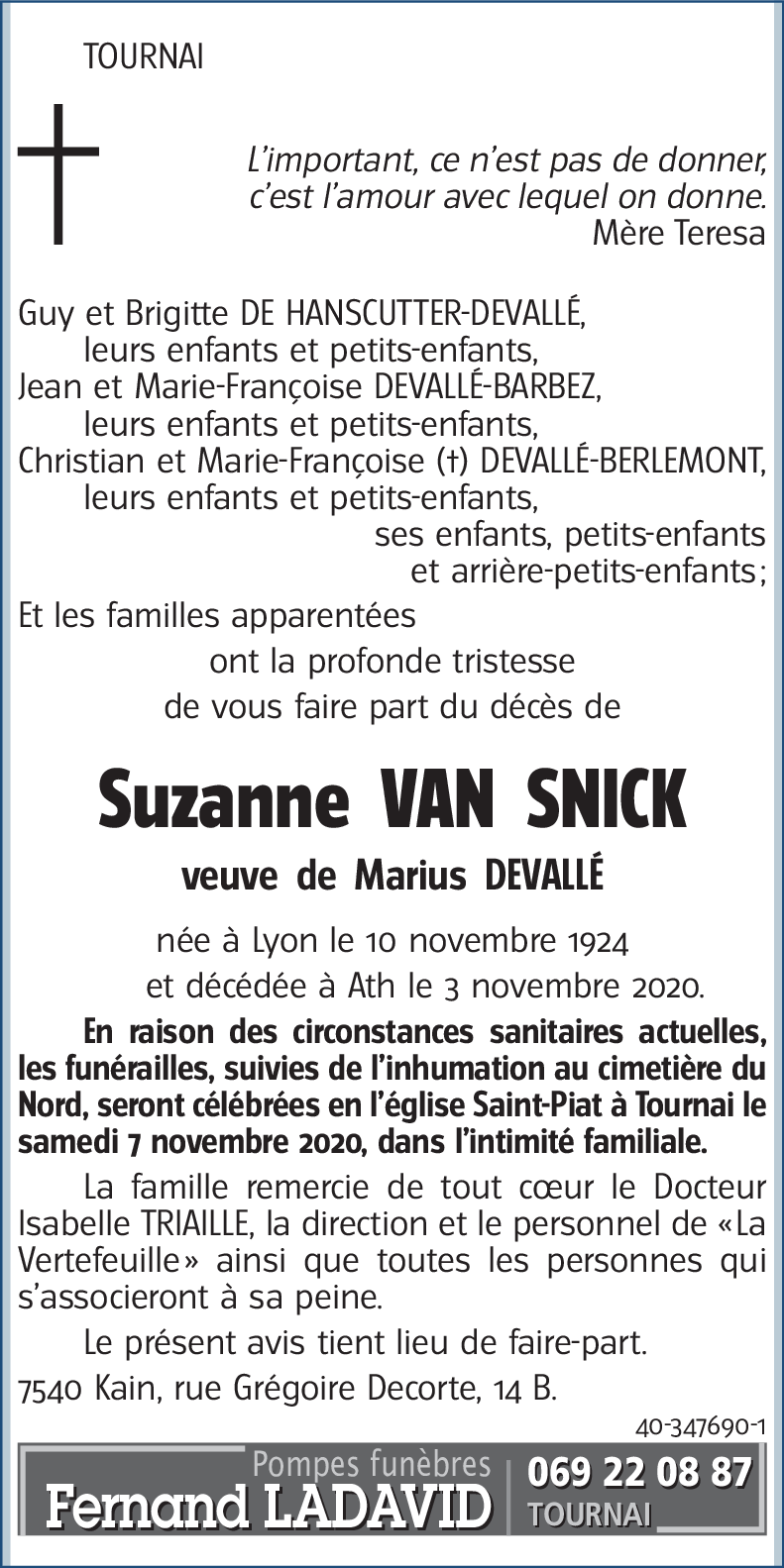 Suzanne VAN SNICK