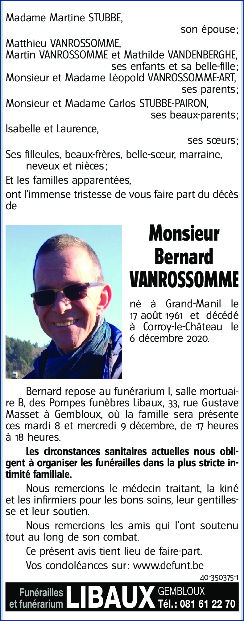 Bernard VANROSSOMME