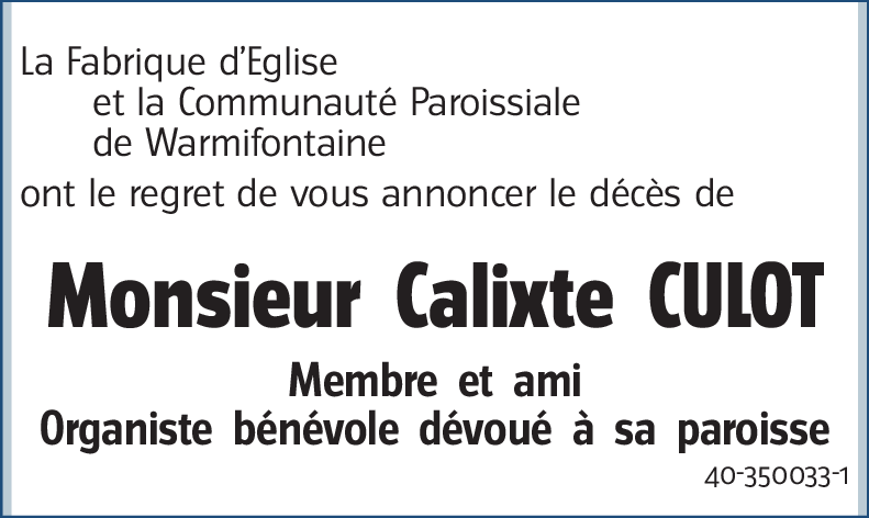 Calixte CULOT