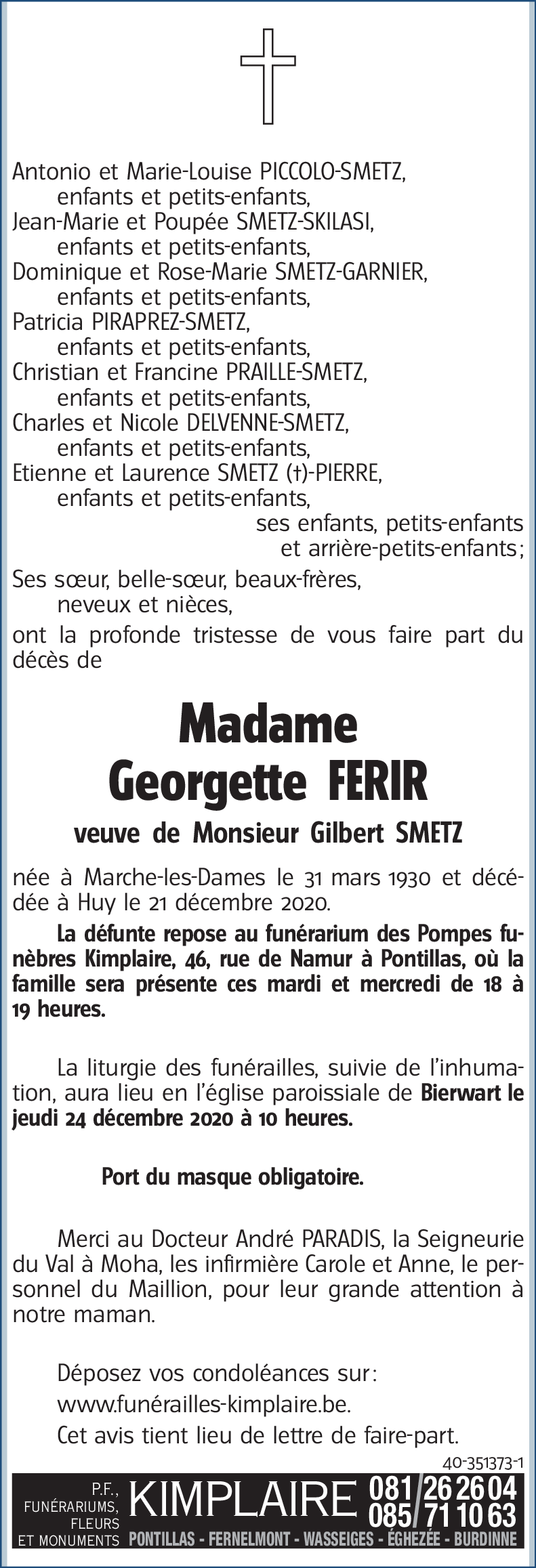 Georgette FERIR