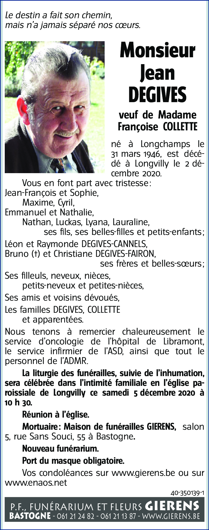 Jean DEGIVES