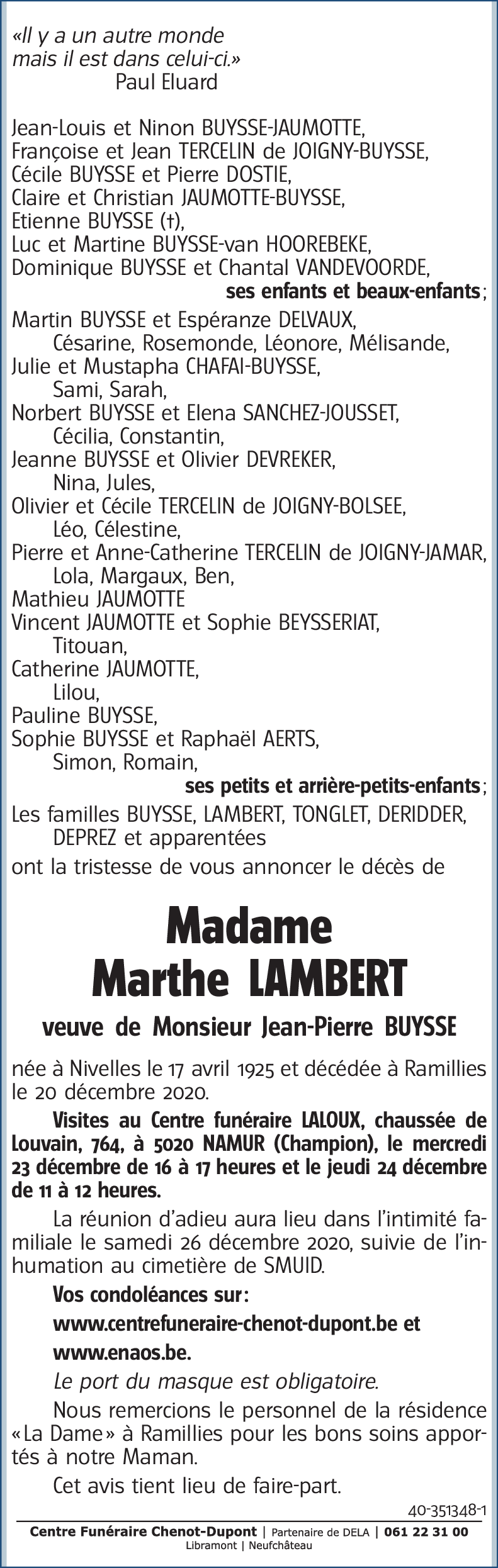 LAMBERT Marthe