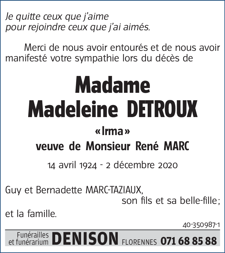 Madeleine DETROUX