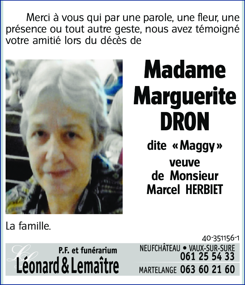 Marguerite(dite Maggy) DRON