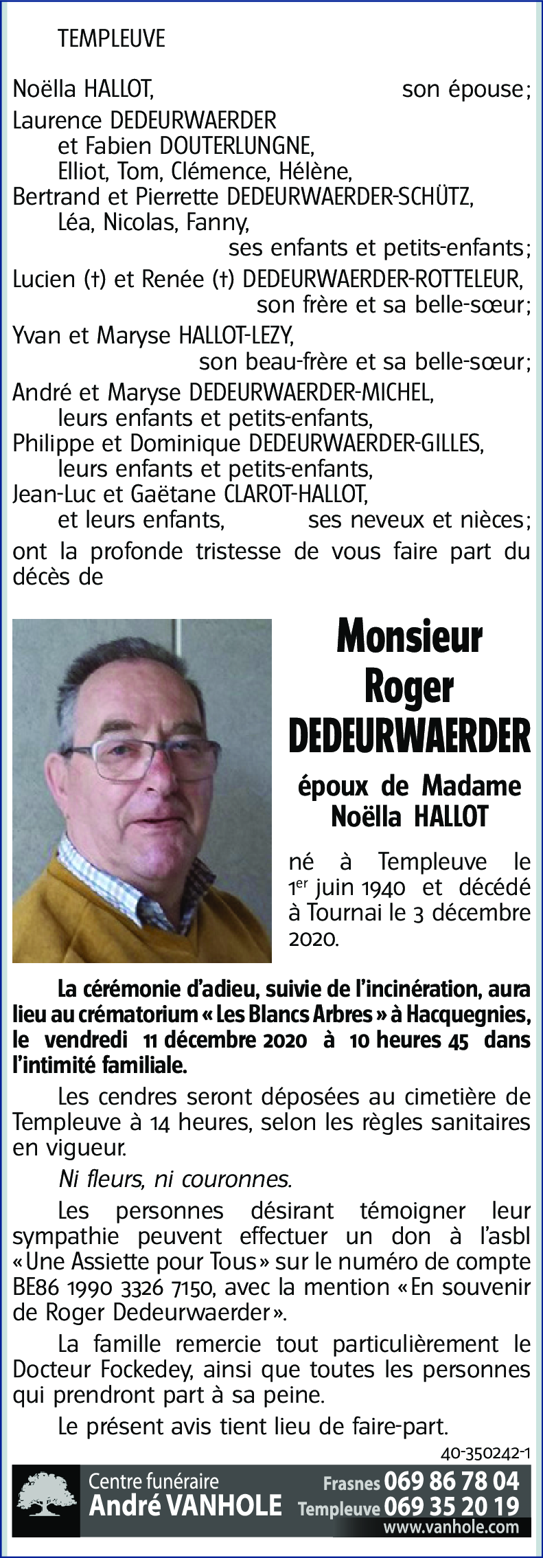 Roger DEDEURWAERDER
